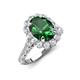 4 - Zarina 2.90 ctw Emerald Oval Shape (9x7 mm) & Round Lab Grown Diamond Halo Engagement Ring 