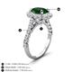 3 - Zarina 2.90 ctw Emerald Oval Shape (9x7 mm) & Round Lab Grown Diamond Halo Engagement Ring 