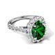 5 - Zarina 2.90 ctw Emerald Oval Shape (9x7 mm) & Round Lab Grown Diamond Halo Engagement Ring 