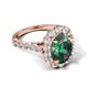 5 - Zarina 3.15 ctw Lab Created Alexandrite Oval Shape (9x7 mm) & Round Lab Grown Diamond Halo Engagement Ring 