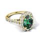 5 - Zarina 3.15 ctw Lab Created Alexandrite Oval Shape (9x7 mm) & Round Lab Grown Diamond Halo Engagement Ring 