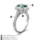3 - Zarina 3.15 ctw Lab Created Alexandrite Oval Shape (9x7 mm) & Round Lab Grown Diamond Halo Engagement Ring 