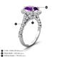 3 - Zarina 2.70 ctw Amethyst Oval Shape (9x7 mm) & Round Lab Grown Diamond Halo Engagement Ring 