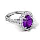 5 - Zarina 2.70 ctw Amethyst Oval Shape (9x7 mm) & Round Lab Grown Diamond Halo Engagement Ring 