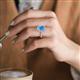 2 - Zarina 3.40 ctw Blue Topaz Oval Shape (9x7 mm) & Round Lab Grown Diamond Halo Engagement Ring 