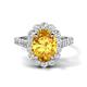 1 - Zarina 2.70 ctw Citrine Oval Shape (9x7 mm) & Round Lab Grown Diamond Halo Engagement Ring 