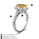 3 - Zarina 2.70 ctw Citrine Oval Shape (9x7 mm) & Round Lab Grown Diamond Halo Engagement Ring 