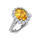4 - Zarina 2.70 ctw Citrine Oval Shape (9x7 mm) & Round Lab Grown Diamond Halo Engagement Ring 