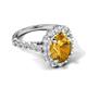 5 - Zarina 2.70 ctw Citrine Oval Shape (9x7 mm) & Round Lab Grown Diamond Halo Engagement Ring 
