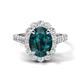 1 - Zarina 3.40 ctw London Blue Topaz Oval Shape (9x7 mm) & Round Lab Grown Diamond Halo Engagement Ring 