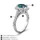 3 - Zarina 3.40 ctw London Blue Topaz Oval Shape (9x7 mm) & Round Lab Grown Diamond Halo Engagement Ring 