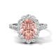 1 - Zarina 2.61 ctw Morganite Oval Shape (9x7 mm) & Round Lab Grown Diamond Halo Engagement Ring 