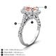 3 - Zarina 2.61 ctw Morganite Oval Shape (9x7 mm) & Round Lab Grown Diamond Halo Engagement Ring 