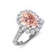 4 - Zarina 2.61 ctw Morganite Oval Shape (9x7 mm) & Round Lab Grown Diamond Halo Engagement Ring 