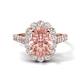 1 - Zarina 2.61 ctw Morganite Oval Shape (9x7 mm) & Round Lab Grown Diamond Halo Engagement Ring 