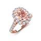 4 - Zarina 2.61 ctw Morganite Oval Shape (9x7 mm) & Round Lab Grown Diamond Halo Engagement Ring 