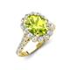 4 - Zarina 3.00 ctw Peridot Oval Shape (9x7 mm) & Round Lab Grown Diamond Halo Engagement Ring 