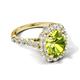 5 - Zarina 3.00 ctw Peridot Oval Shape (9x7 mm) & Round Lab Grown Diamond Halo Engagement Ring 