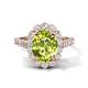 1 - Zarina 3.00 ctw Peridot Oval Shape (9x7 mm) & Round Lab Grown Diamond Halo Engagement Ring 