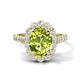 1 - Zarina 3.00 ctw Peridot Oval Shape (9x7 mm) & Round Lab Grown Diamond Halo Engagement Ring 