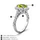 3 - Zarina 3.00 ctw Peridot Oval Shape (9x7 mm) & Round Lab Grown Diamond Halo Engagement Ring 