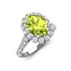 4 - Zarina 3.00 ctw Peridot Oval Shape (9x7 mm) & Round Lab Grown Diamond Halo Engagement Ring 