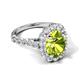 5 - Zarina 3.00 ctw Peridot Oval Shape (9x7 mm) & Round Lab Grown Diamond Halo Engagement Ring 