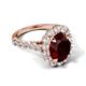 5 - Zarina 3.20 ctw Red Garnet Oval Shape (9x7 mm) & Round Lab Grown Diamond Halo Engagement Ring 