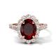 1 - Zarina 3.20 ctw Red Garnet Oval Shape (9x7 mm) & Round Lab Grown Diamond Halo Engagement Ring 