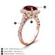 3 - Zarina 3.20 ctw Red Garnet Oval Shape (9x7 mm) & Round Lab Grown Diamond Halo Engagement Ring 