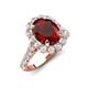4 - Zarina 3.20 ctw Red Garnet Oval Shape (9x7 mm) & Round Lab Grown Diamond Halo Engagement Ring 