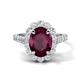 1 - Zarina 3.30 ctw Rhodolite Garnet Oval Shape (9x7 mm) & Round Lab Grown Diamond Halo Engagement Ring 