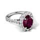 5 - Zarina 3.30 ctw Rhodolite Garnet Oval Shape (9x7 mm) & Round Lab Grown Diamond Halo Engagement Ring 