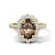 1 - Zarina 2.75 ctw Smoky Quartz Oval Shape (9x7 mm) & Round Lab Grown Diamond Halo Engagement Ring 