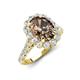4 - Zarina 2.75 ctw Smoky Quartz Oval Shape (9x7 mm) & Round Lab Grown Diamond Halo Engagement Ring 