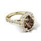 5 - Zarina 2.75 ctw Smoky Quartz Oval Shape (9x7 mm) & Round Lab Grown Diamond Halo Engagement Ring 