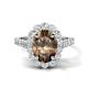 1 - Zarina 2.75 ctw Smoky Quartz Oval Shape (9x7 mm) & Round Lab Grown Diamond Halo Engagement Ring 