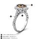 3 - Zarina 2.75 ctw Smoky Quartz Oval Shape (9x7 mm) & Round Lab Grown Diamond Halo Engagement Ring 