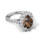 5 - Zarina 2.75 ctw Smoky Quartz Oval Shape (9x7 mm) & Round Lab Grown Diamond Halo Engagement Ring 