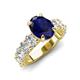 4 - Jamila 5.50 ctw Natural Blue Sapphire Oval Shape (9x7 mm) & Lab Grown Diamond Oval Shape (5x3 mm) Hidden Halo Engagement Ring 