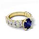 5 - Jamila 5.50 ctw Natural Blue Sapphire Oval Shape (9x7 mm) & Lab Grown Diamond Oval Shape (5x3 mm) Hidden Halo Engagement Ring 