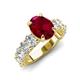 4 - Jamila 5.50 ctw Ruby Oval Shape (9x7 mm) & Lab Grown Diamond Oval Shape (5x3 mm) Hidden Halo Engagement Ring 
