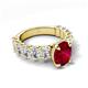 5 - Jamila 5.50 ctw Ruby Oval Shape (9x7 mm) & Lab Grown Diamond Oval Shape (5x3 mm) Hidden Halo Engagement Ring 