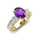 4 - Jamila 4.70 ctw Amethyst Oval Shape (9x7 mm) & Lab Grown Diamond Oval Shape (5x3 mm) Hidden Halo Engagement Ring 