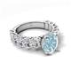 5 - Jamila 4.75 ctw Aquamarine Oval Shape (9x7 mm) & Lab Grown Diamond Oval Shape (5x3 mm) Hidden Halo Engagement Ring 