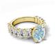 5 - Jamila 4.75 ctw Aquamarine Oval Shape (9x7 mm) & Lab Grown Diamond Oval Shape (5x3 mm) Hidden Halo Engagement Ring 