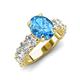 4 - Jamila 5.40 ctw Blue Topaz Oval Shape (9x7 mm) & Lab Grown Diamond Oval Shape (5x3 mm) Hidden Halo Engagement Ring 