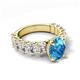 5 - Jamila 5.40 ctw Blue Topaz Oval Shape (9x7 mm) & Lab Grown Diamond Oval Shape (5x3 mm) Hidden Halo Engagement Ring 