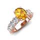 4 - Jamila 4.70 ctw Citrine Oval Shape (9x7 mm) & Lab Grown Diamond Oval Shape (5x3 mm) Hidden Halo Engagement Ring 