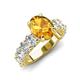 4 - Jamila 4.70 ctw Citrine Oval Shape (9x7 mm) & Lab Grown Diamond Oval Shape (5x3 mm) Hidden Halo Engagement Ring 